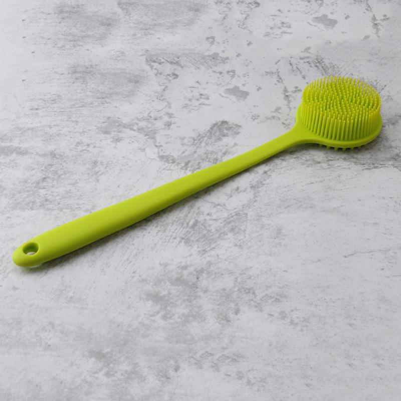Silicone Bath Brush Long Handle Shower Scrubber with Massage Points for Deep Cleaning