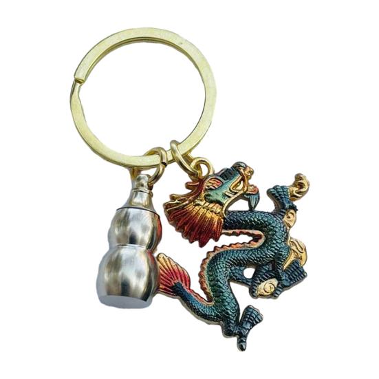 Брелок Дракон Медная Монета Декор Тыквы Нержавеющая Изысканная Весна Желаемое Удачи Сумка — фото 3