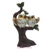 Handcrafts Owl Sculpture Water Transfer Pattern Owl Perching On Tree Branch Resins Figurine Ornament for Collectors