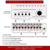 R6FF Seletor de Som Estéreo Switcher 6 Entradas 4 Saídas Divisores de Som Switcher Caixa Seletora de Som Botão Seletor de 6 Canais
