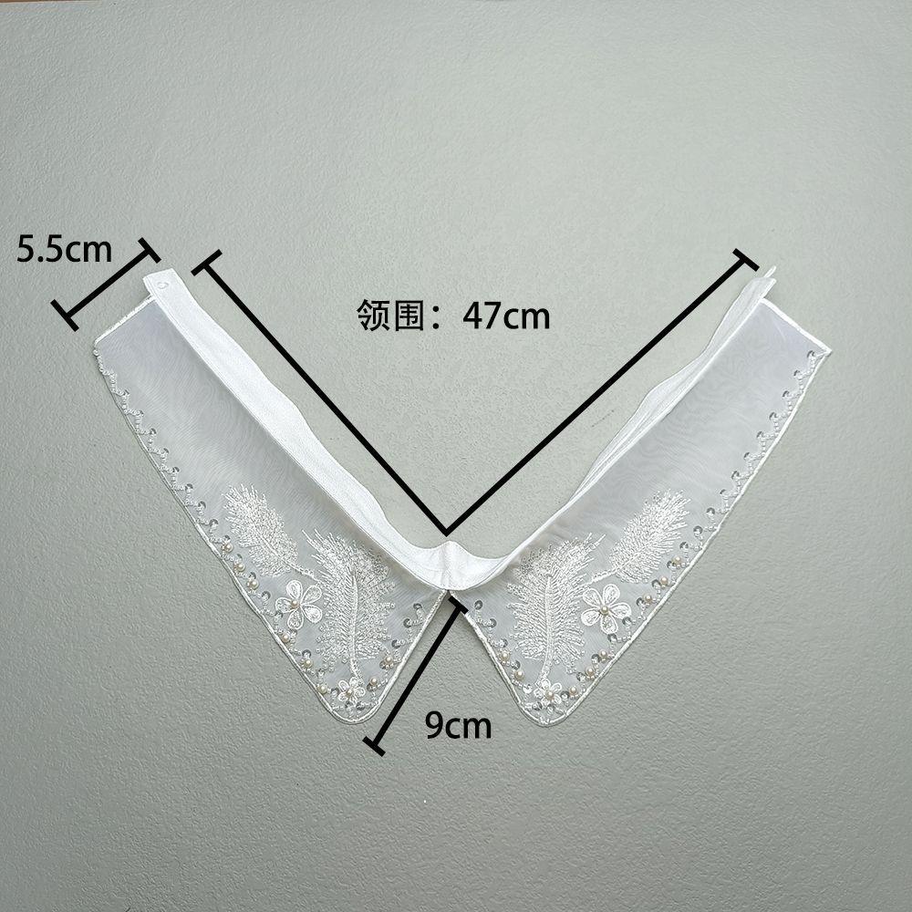 Outer Front Button-Up Shirt Collar Korean Version White Shirt Collar Versatile Hollow Lace Collar Fake Collar Niche Decorative Collar