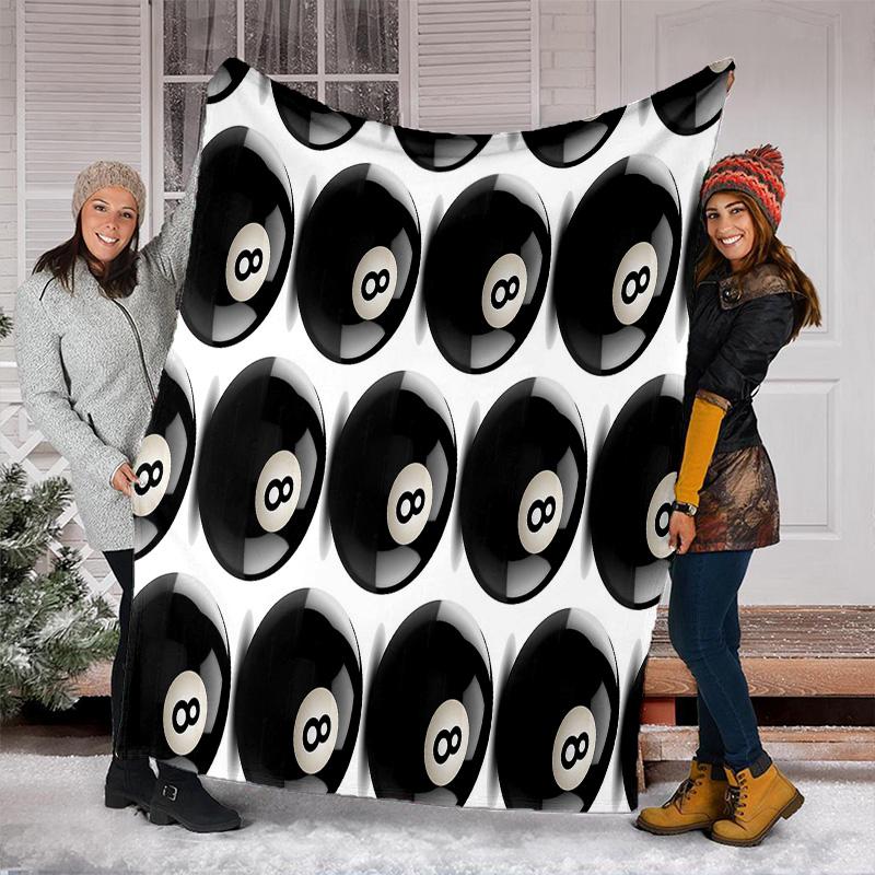Billiards Plush Blanket Soft Comfortable All Seasons Perfect Sofa Office Nap Travel Birthday Gift Christmas Present