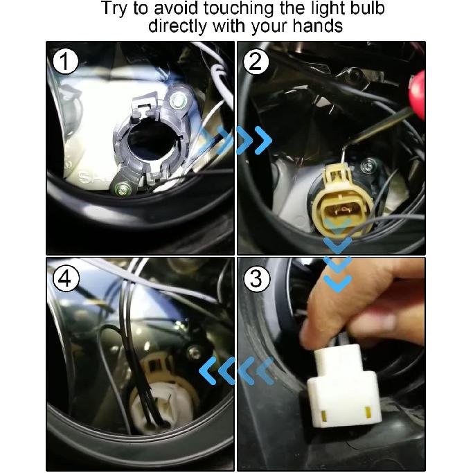 4300K PSX24W 2504 Fog Light Bulbs, Halogen Headlight Bulb Daytime Running Lamps DRL Headlights DC12V 24W, 2PACK