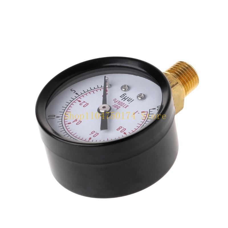 Vacuum Manometer Dial NPT 30HG/0PS Dual Scale Dial Gauge Vacuum Pressure Meter top sale