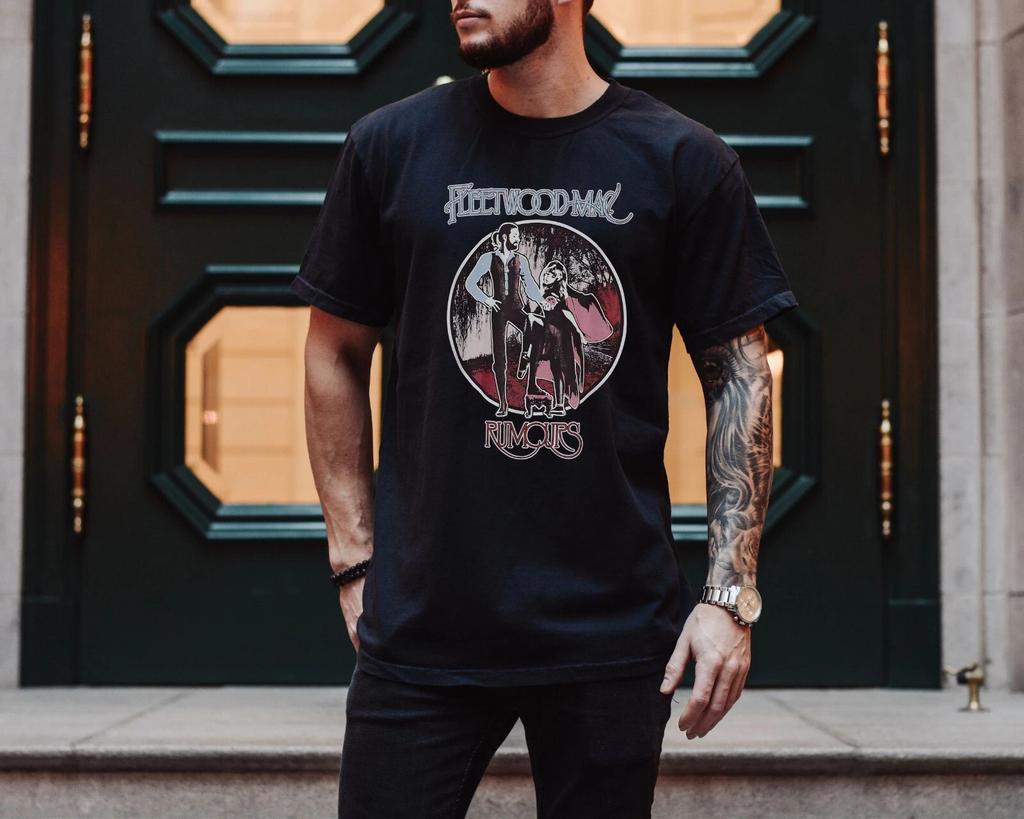 American Fleetwood Mac Rumored Retro Rock Band Men's T-shirt Summer New Retro Fashion Men's and Women's Streetwear
