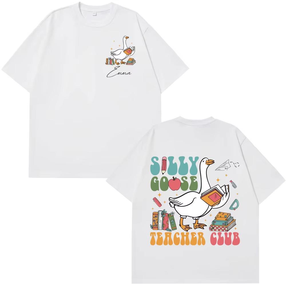 funny Silly Goose Teacher meme tshirt men women Highquality Tshirts Summer pure cotton casual Aesthetic trendy Top