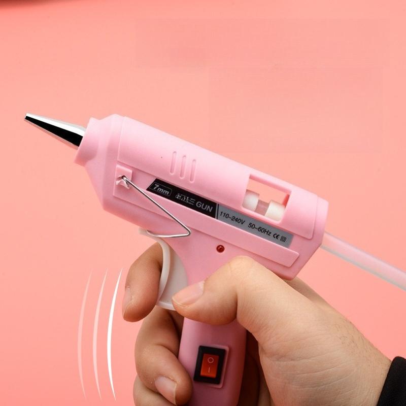 1pc Home Handmade 7mm Hot Melt Guns Small DIY Glue Gun for Children Fast Heating Anti Drip Hot Glue Guns Suitable for Handmade Jewelry Frame Models