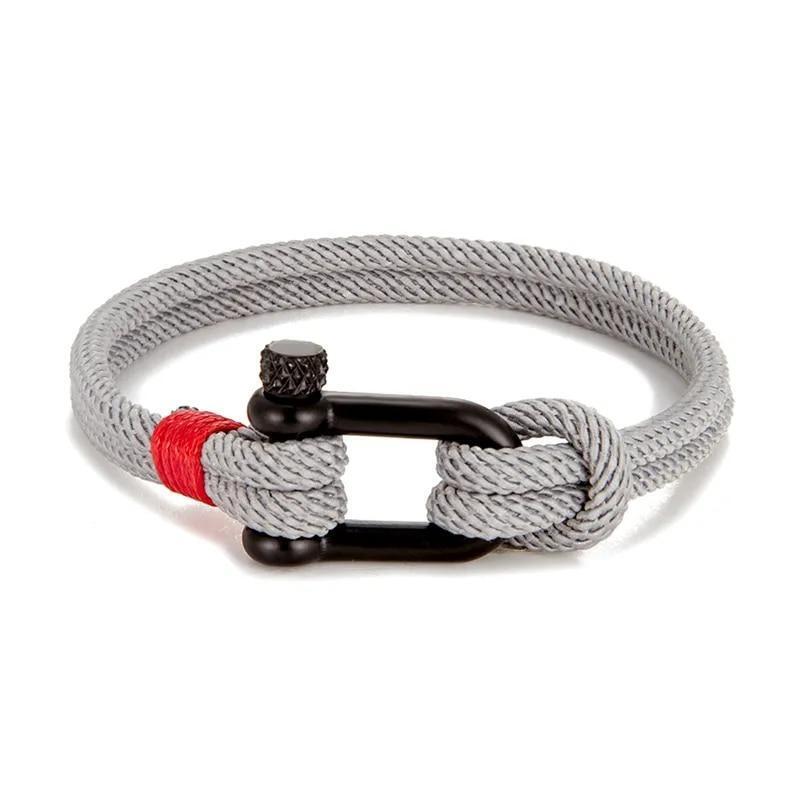 Männer Doppel Strang Armband Frauen Schäkel Seil Armbänder Outdoor Survival Armreif