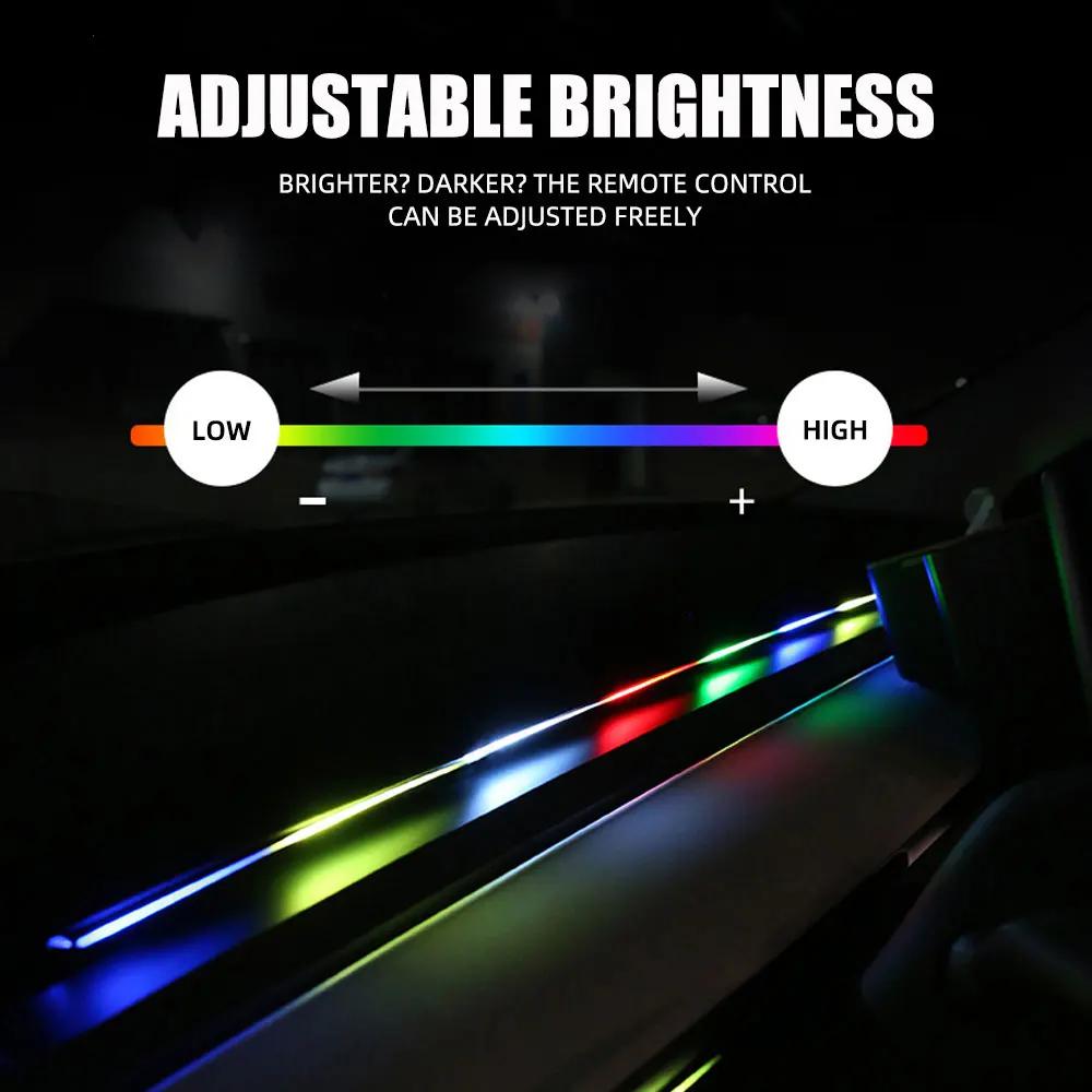 Car Ambient Lights 10 in 1 Footwell Universal RGB Atmosphere Lamps USB APP Remote Cigar Lighter for Tesla Model 3 Y S X
