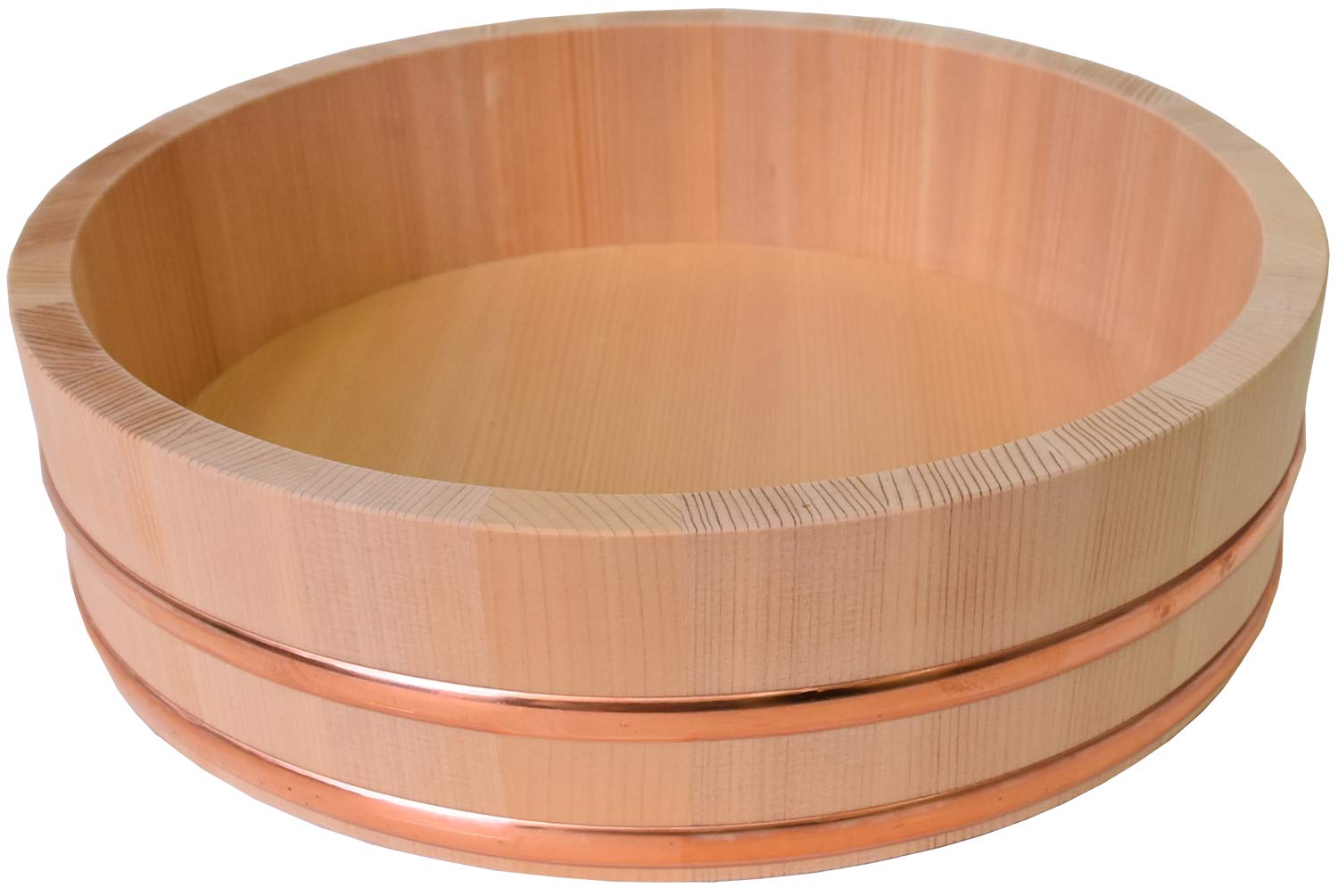 Kiso Crafts Wooden Rice Container (Sushi Rice Tub), Made in Japan, Sawara Cypress, 33cm, Holds Approximately 5 Cups of Rice, FH-33