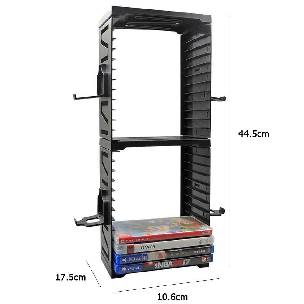 24 Game Disc Card Storage Tower Holder for Nintendo Switch Gamepad Controller Stand Bracket for PS5/PS4/XBOX Series X/Xbox One