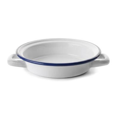 Egg Dish - IBILI - 904118 - Enameled Steel - 18 Cm - White and Blue