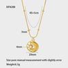 European and American retro moon sunflower pendant necklace stainless steel plated 18k gold jewelry accessories niche design
