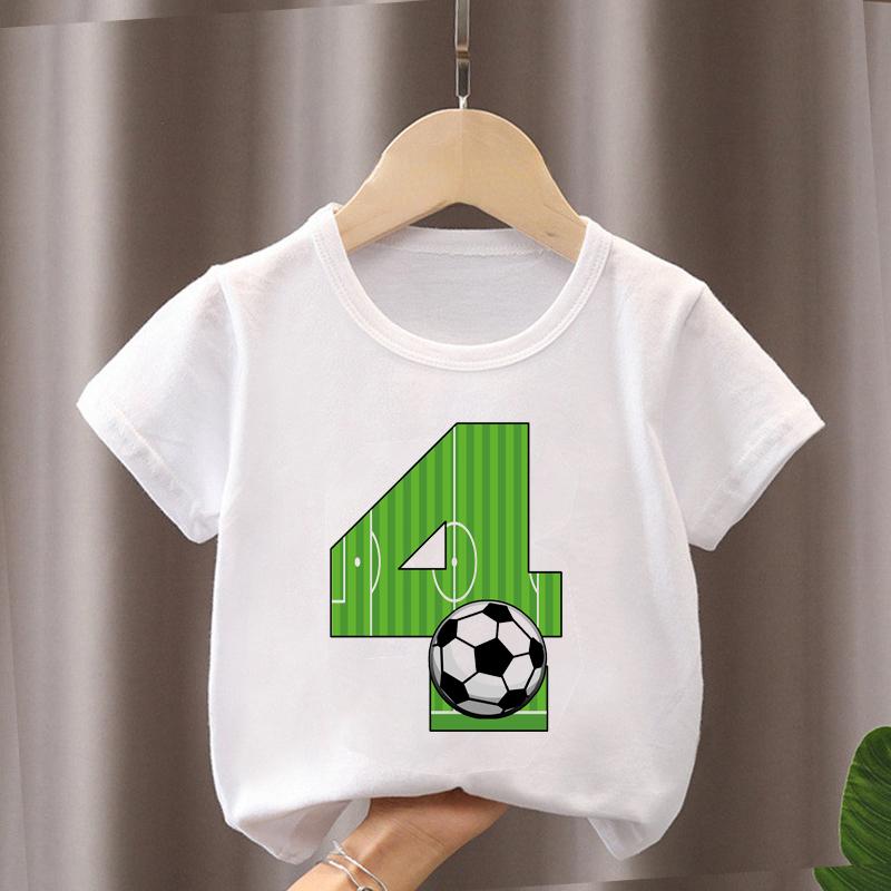 Summer New Boys Girls Football T Shirts Birthday Shirt 1-12 Years Boy Soccer Sport T-Shirt For Kids Birthday Gift Tshirt Tops