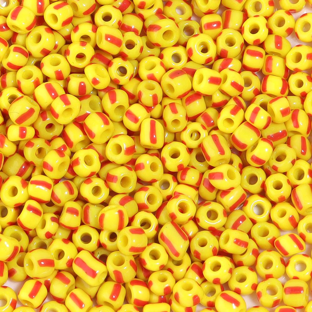 10g Acrylic Watermelon Rice Beads 4mm Stripe Pattern Loose Spacer Seed Bead for DIY Bracelet Necklace Jewelry Making Material