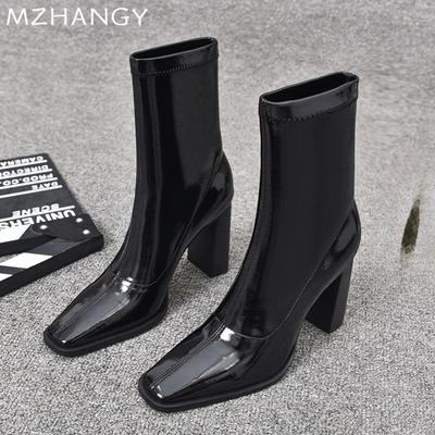 Leren Dames Enkellaarzen Sexy Hoge Hakken Elegante Schoenen Vrouw 2025 Trend Mode Chelsea Boots Pumps Winter Nieuw Goth Mujer Botas