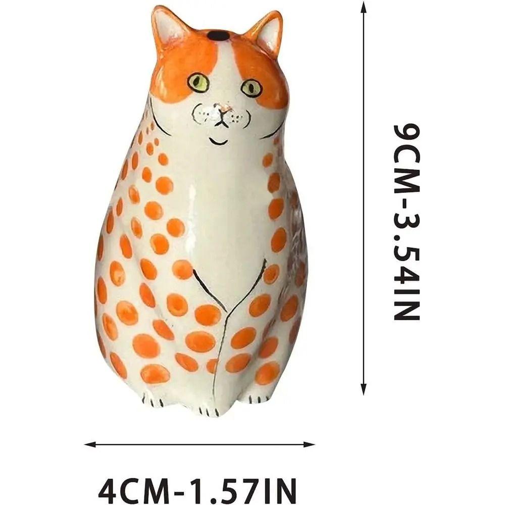 Multicolor Polka Dot Cat Vase Cute Hydroponic Flower Pot Bud Vase Resin Cat Vase  Wedding Decor