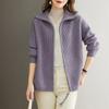 Spring Autumn Middle Aged Mother Zipper Women Knitted Cardigan Sweater Jacket Temperament Versatilet Leisure Ladies Top