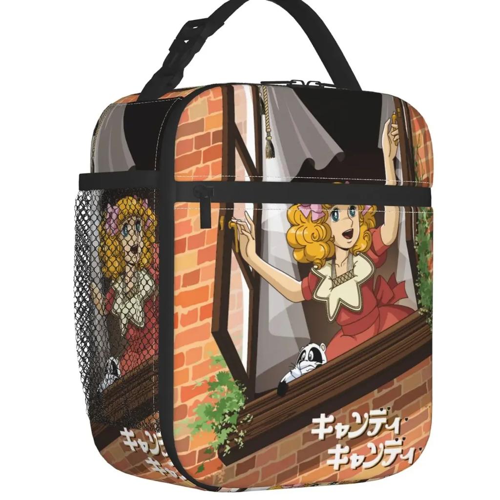 Candy Candy Insulated Lunch Bags for Women Anime Manga Cartoon Girl Portable Thermal Cooler Food Lunch Box School