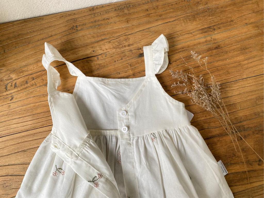 Girls' Embroidered Ruffle Strap Dress & Bloomers - Baby Summer Outfit Set