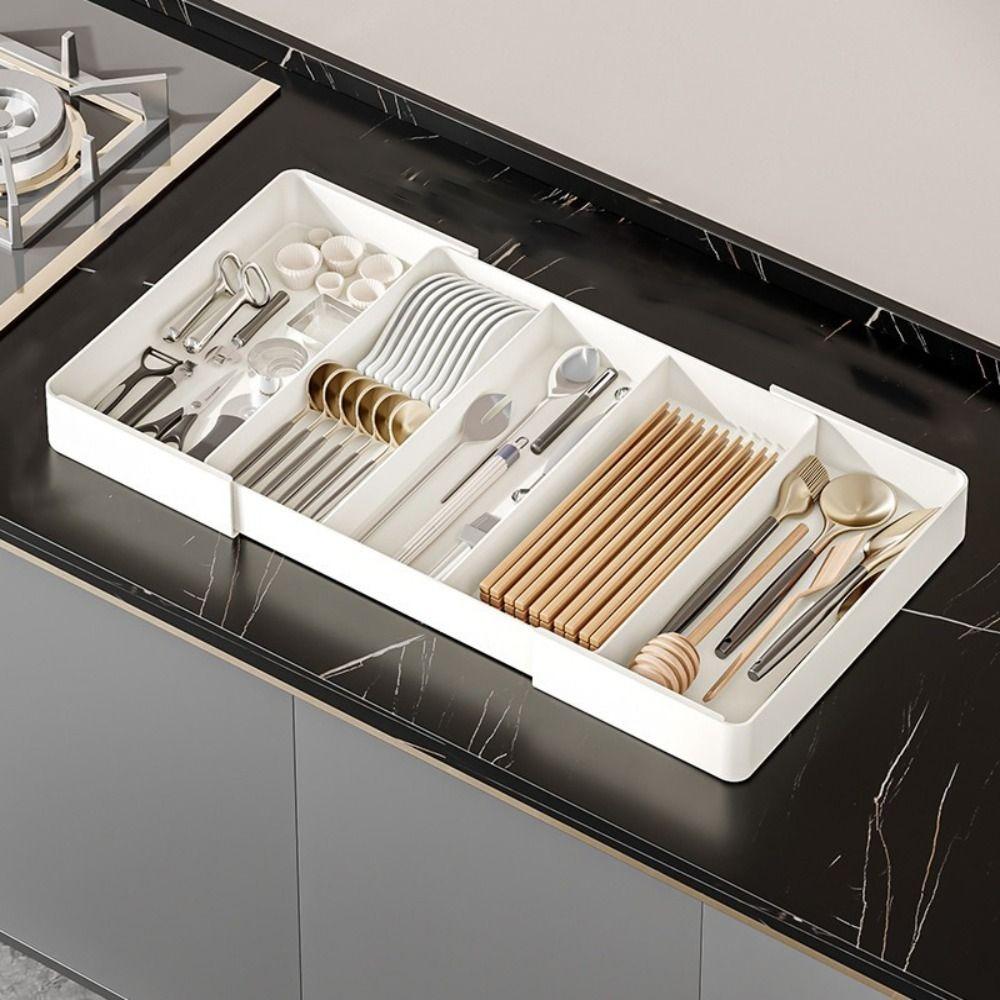 Movable Partition Kitchen Drawer Organizer Stationery Storage Expandable Utensil Tray Chopsticks