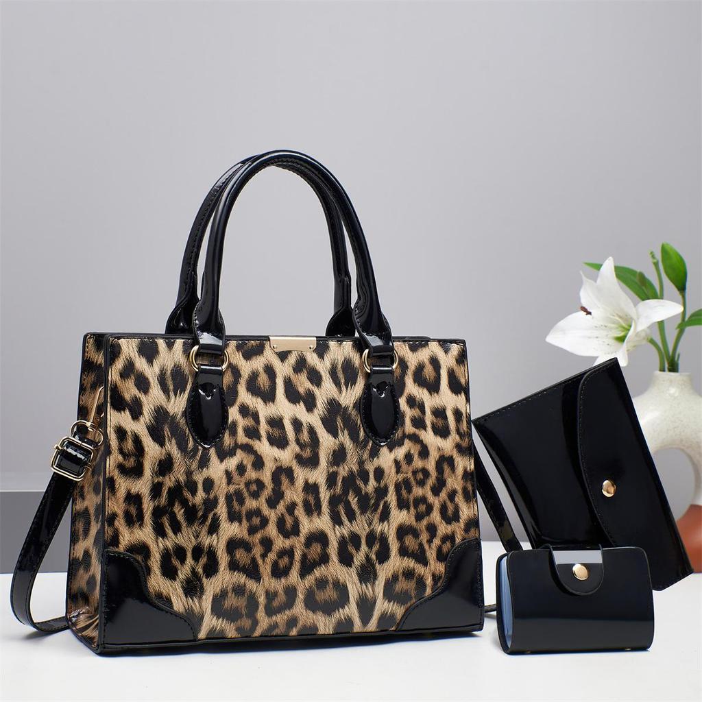 High-End Women's Leopard Print Crossbody Bag Set - Light Luxury, Large Capacity Commuter Style