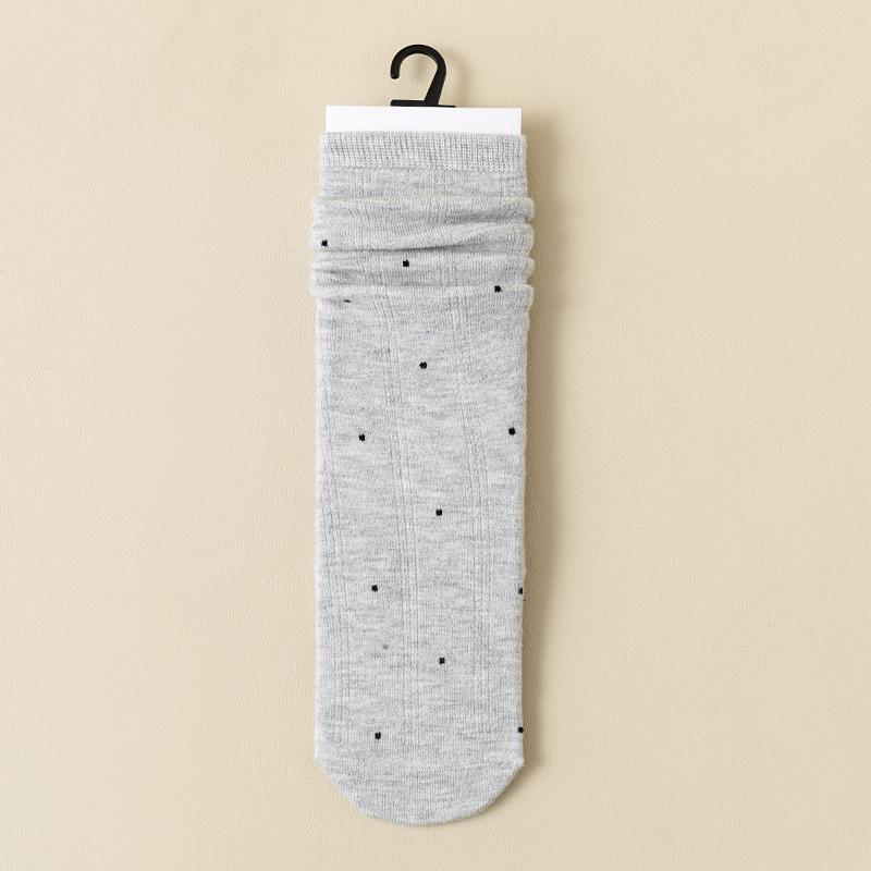 Women's Autumn and Winter Casual Polka Dot Cashmere Striped Socks Warm Women's Mid-calf Socks College Style Paired with Pile Socks