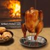 Roasting Grill Stand with Bowl Chicken Roaster Rack Kitchen Outdoor BBQ Tools Stainless Steel Non-stick Grilled Chicken Holder