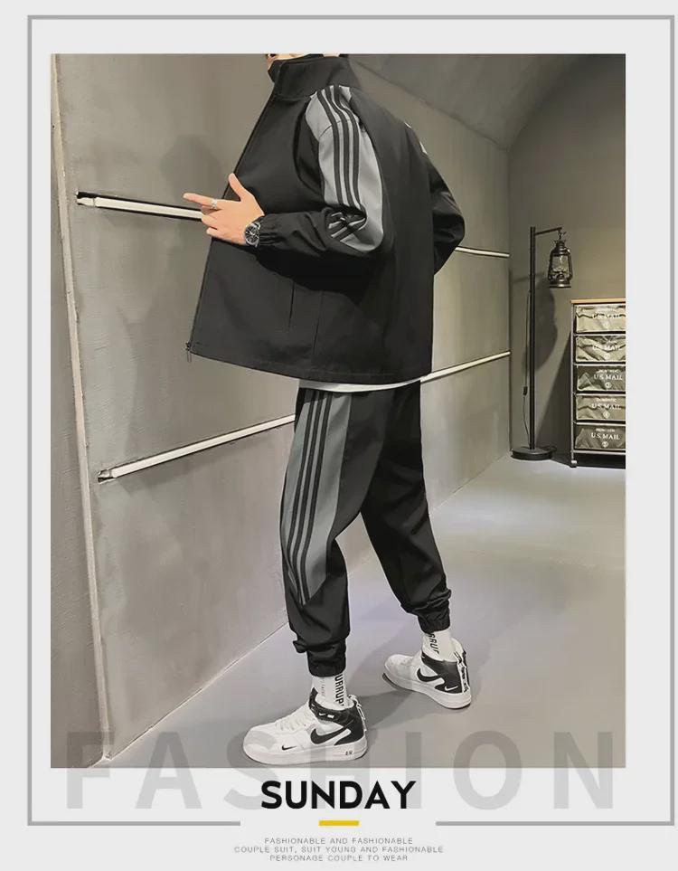 Men's 2023 Casual Sportswear Set: Trendy Spring/Autumn Running Jacket and Pants