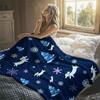 Winter Dachshund Flannel Blanket Warm Soft Halloween Christmas Decorative Couch Warm Cozy All-Season Gift