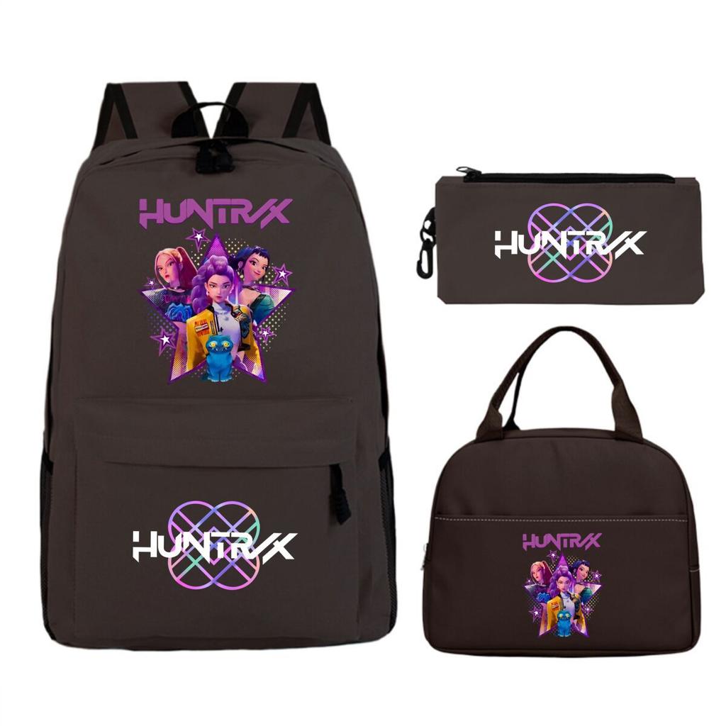 Dämonenjäger Mädchengruppe Peripherieartikel dreiteiliger Schulranzen Grenzüberschreitender Campus Grund- und Sekundarschüler Freizeitrucksack Federmäppchen