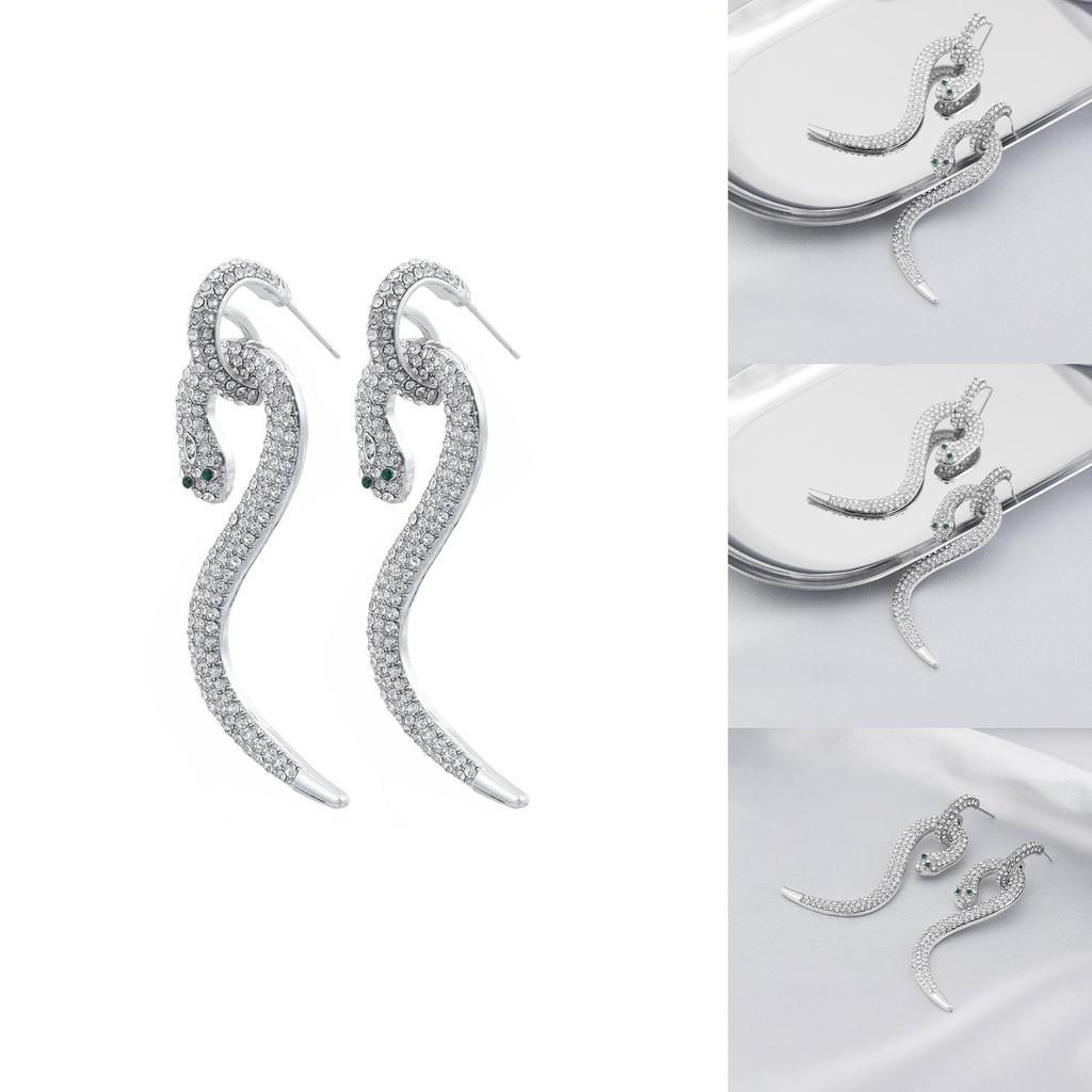 Elegant Alloy Snake Earrings For Women Trendy Zodiac Animal Design 2022 Winter Fashion