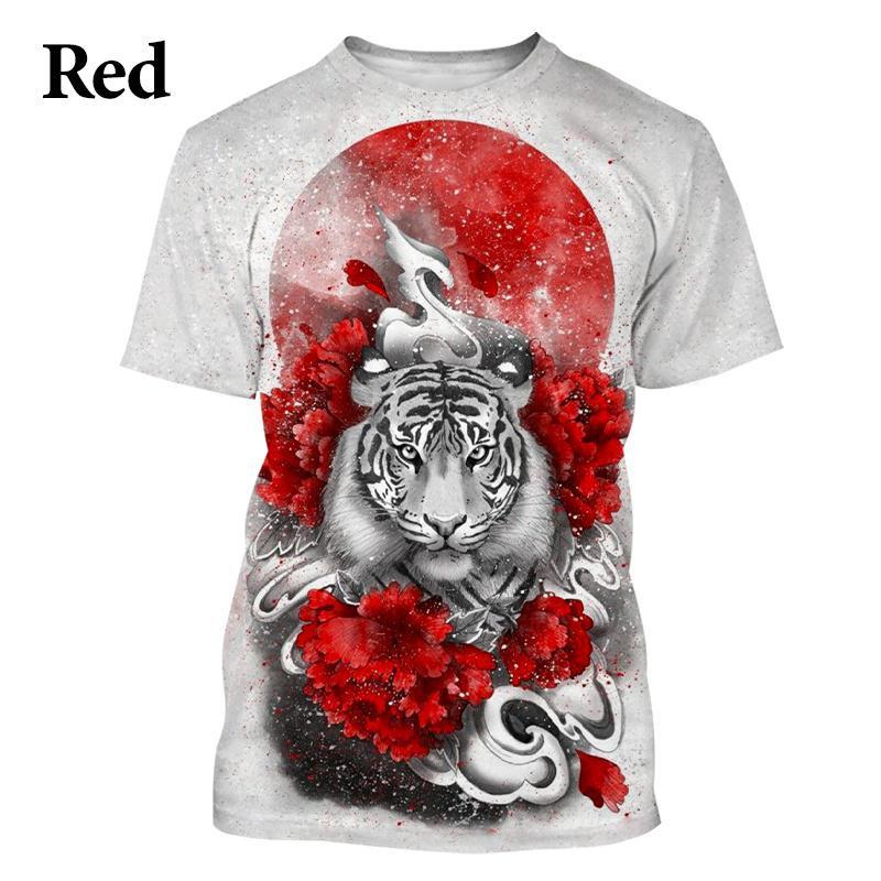

Футболка с принтом тигра и диких животных, летняя, мужская/женская, с круглым вырезом, повседневная, с коротким рукавом, свободного покроя, модная мужская одежда 5XL