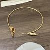 Simple And Light Luxury Temperament Cold Style Metal Leaf Flower Necklace Fashionable Personality Clavicle Chain Open Collar