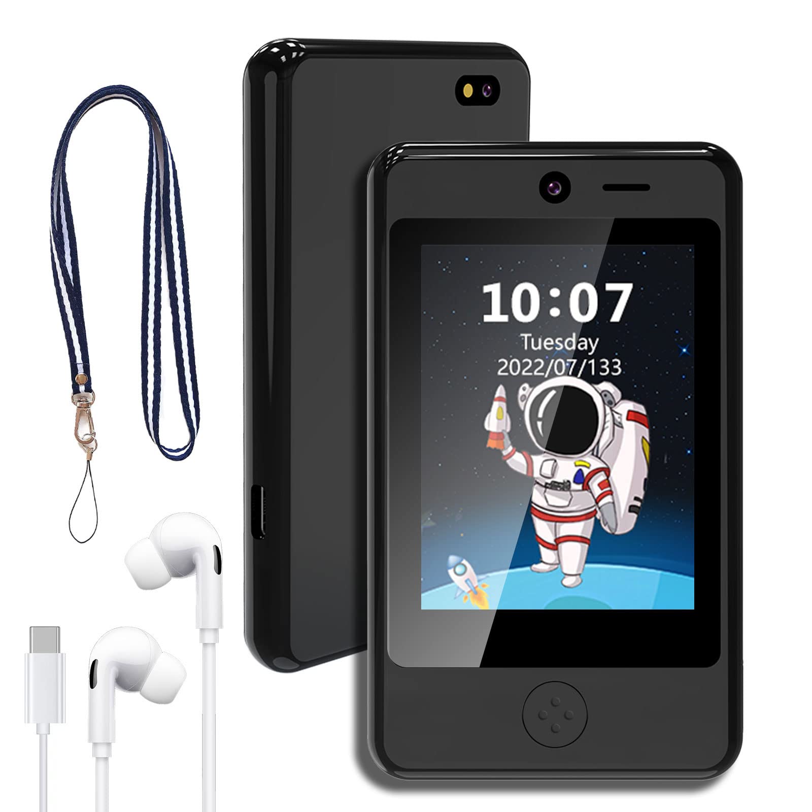 

Музыкальная развивающая игрушка Смартфон с сенсорным экраном для девочек и Мобильный телефон с сенсорным экраном для малышей MP4 Игра Электронная мультяшная анимация STEM Веселье MP3 Музыка Возрасты чёрный