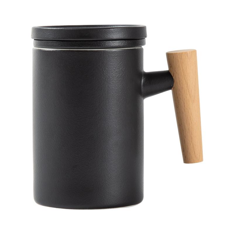 Ceramic Mug Three-Piece Set With Lid Tea Separation Office Tea Cup Business Souvenir Can Be Customized