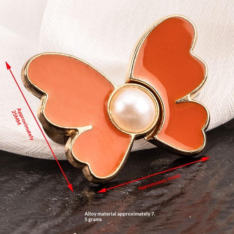 Pearl Butterfly Adjustable Pant Waist Tightener Jeans Alloy Button No Sewing Required Easy To Install Accessory Pins Buttons