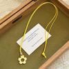 Flower Charm Necklace Hollow Flower Pendant Necklace With Adjustable Knot Resin Material Perfect For Wedding Dropship