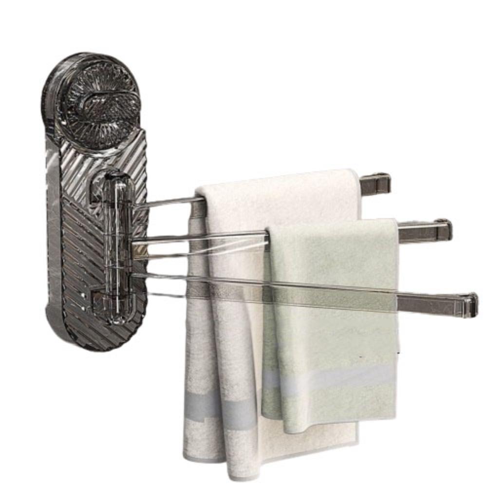 180°Rotating Suction Cup Towel Rack Multi-pole Clothes Hanger Bathroom Towel Pole  for Kitchen