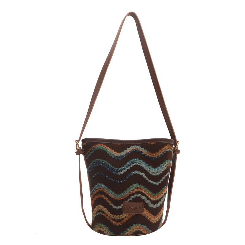 Lässige Einfache Tasche Koreanische Bucket Bag Frühling Nischendesign Neue Modische Ein-Schulter Umhängetasche für Damen