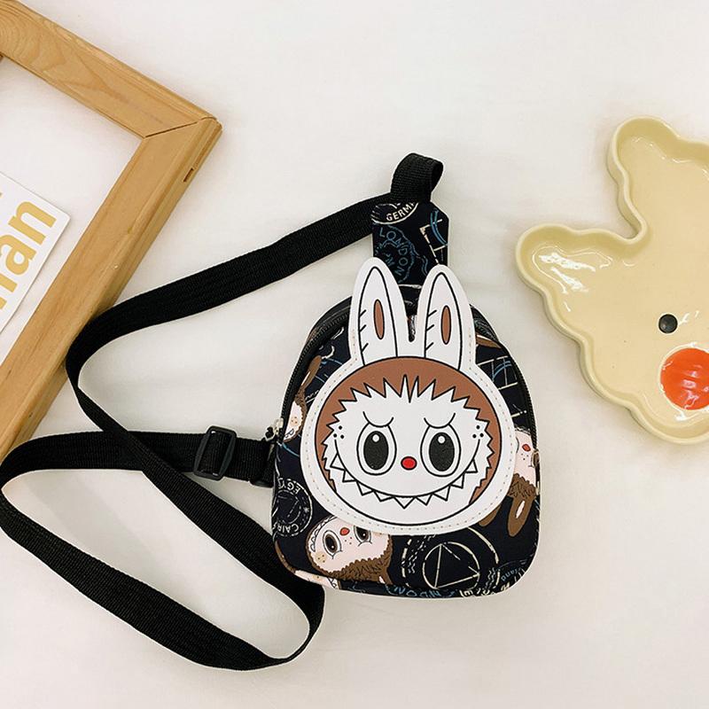 1ks Dětská kreslená taška přes hruď Labubu Velkokapacitní batoh Vodotěsný Kawaii Hnědé monstrum Děti Roztomilá taška přes rameno