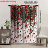 Light Filtering Romantic Red Rose Butterfly Print Curtains Flat Digital Design Fabric Perfect Living Room Curtain Set Of 2 Made Polyester Washable