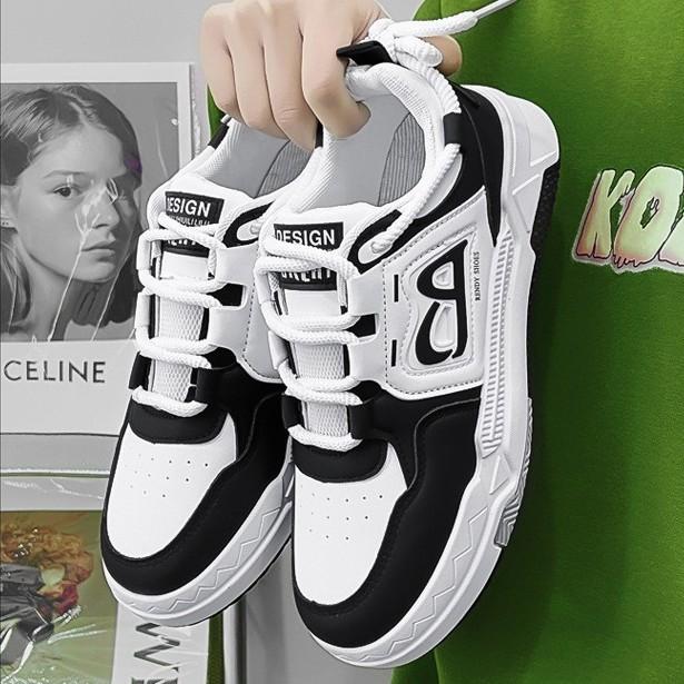 New Men's Shoes Casual Trend Thick Baseplate Shoes Wear-resistant Sports Shoes Student Fashion White Shoes Heightening Breathable Running Shoes