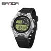 SANDA SD9098 Women's Electronic Watch Fashion Creativity Sports Night Light Chronograph Silicone Watch