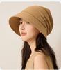 Cotton Pile Fisherman's Hat for Women Japanese-Style Minimalist Breathable Sun Protection Beanie Soft 56-58cm