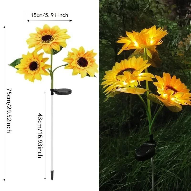 LED Solar Sunflowers Flower Light Home Decorative Flower Lights Garden Decoration Lawn Lamp Waterproof Landscape Flower Light