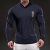 70222 New Quick-dry Ice Silk Long-sleeved Men's Casual Sports Elastic Fitness Outdoor T-shirt Top