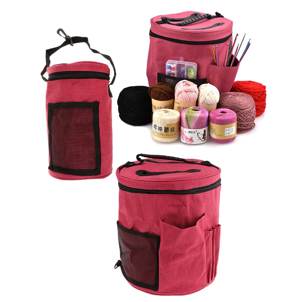 Fabric Knitting Bag Organizer Multifunction Crocheting Totes Case Storage for DIY Craft Supplies and Travel