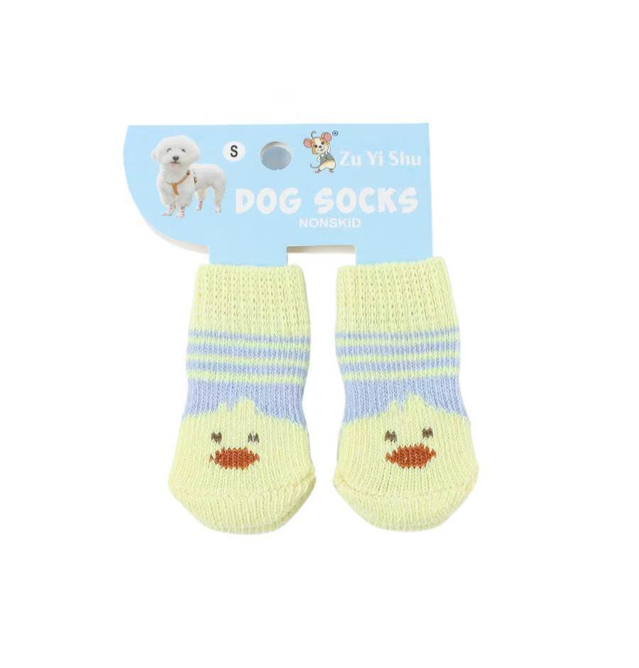 

High-Quality Non-Slip Pet Socks for Small Dogs - Cotton Dog Booties for Teddies and Poodles M for 5-13 lbs