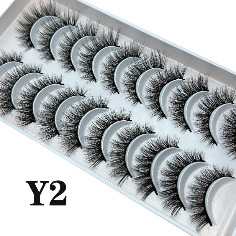 

10 Pairs, False Eyelash Factory Naked Makeup Demon Eyelashes Y2